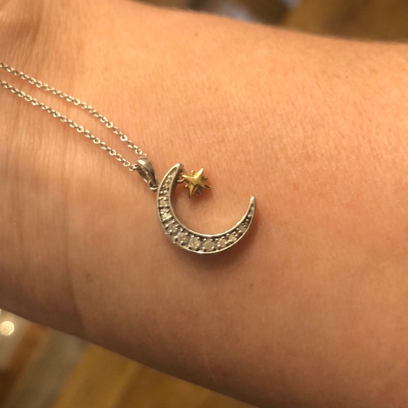 NWT Mini DIAMOND moon and star Necklace - Picture 4 of 7